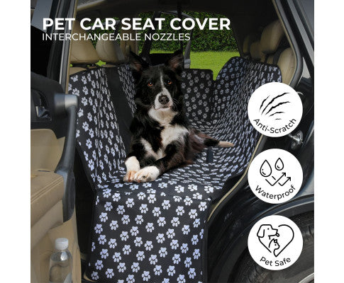 FLOOFI 140 x 145cm Pets Car Back Seat Cover Hammock (Black) FI-PCSC-100-BJD