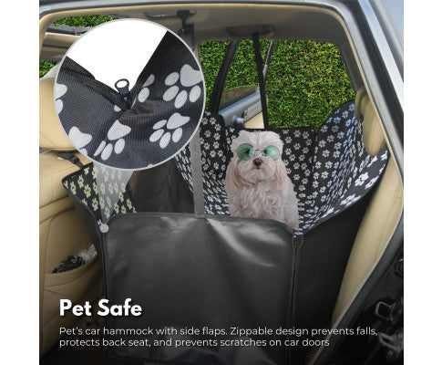 FLOOFI 140 x 145cm Pets Car Back Seat Cover Hammock (Black) FI-PCSC-100-BJD