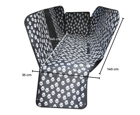FLOOFI 140 x 145cm Pets Car Back Seat Cover Hammock (Black) FI-PCSC-100-BJD