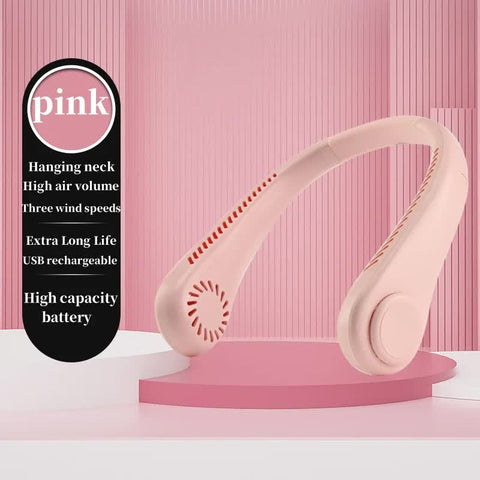 Rechargeable Portable Hands-Free Cooling Fan with 3 Speeds