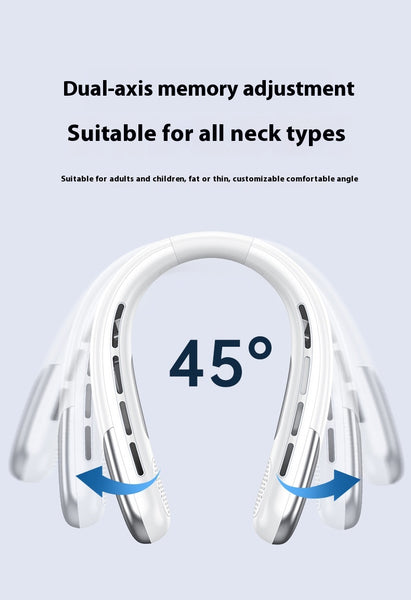 Rechargeable Portable Wearable Fan with Adjustable Speed- Blue 2400mAh