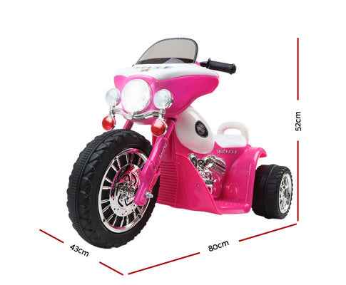 Rigo Kids Electric Ride On Patrol Police Car Harley-Inspired 6V Pink