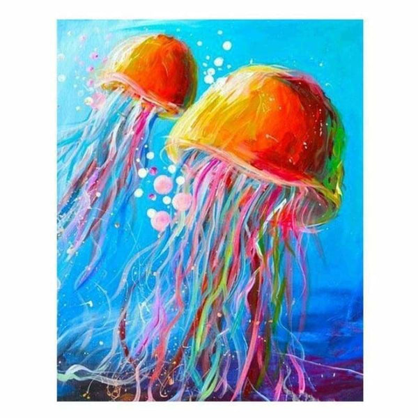 5D DIY Diamond Painting Kits Colorful Jellyfish 50x70 Square Drill