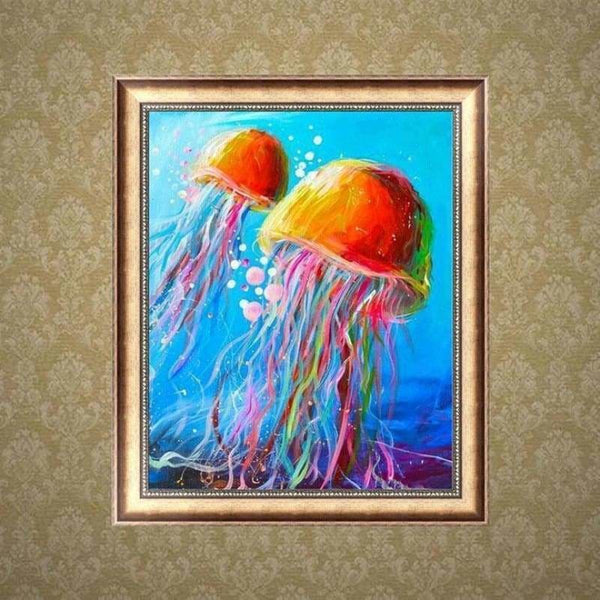 5D DIY Diamond Painting Kits Colorful Jellyfish 50x70 Square Drill