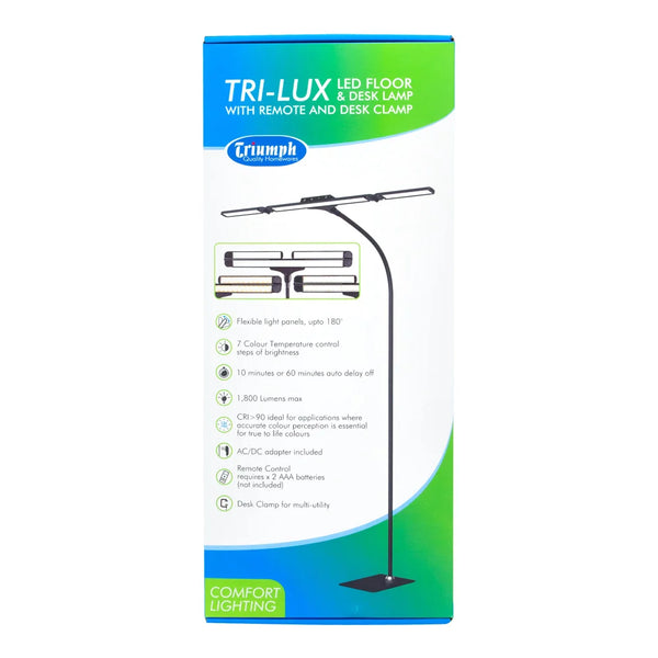 TRIUMPH LED TRI-LUX FLOOR, 1500LMS LAMP BLACK NEW DESIGN