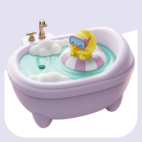 Bathtub Humidifier with Colorful Night Light - USB-C, 340ml, Auto Shut-Off (Purple Duck)