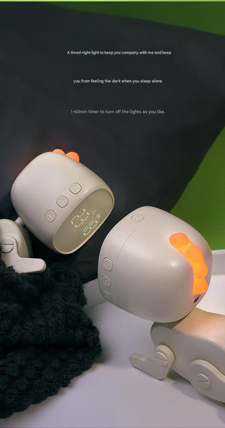 Adorable Dinosaur Alarm Clock & Visual Timer - Kids' Wake-Up Helper with Night Light & Multiple Ringtones(pink)