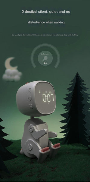 Adorable Dinosaur Alarm Clock & Visual Timer - Kids' Wake-Up Helper with Night Light & Multiple Ringtones(pink)