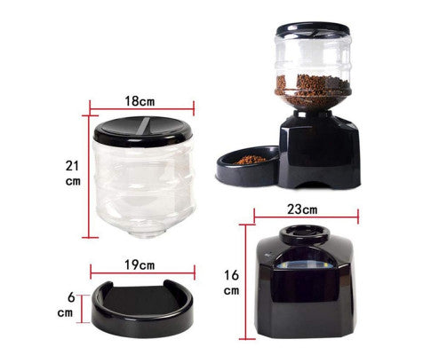 5.5L Automatic Pet Feeder Cat Dog Smart Food Dispenser Self Feeding Meal Bottle