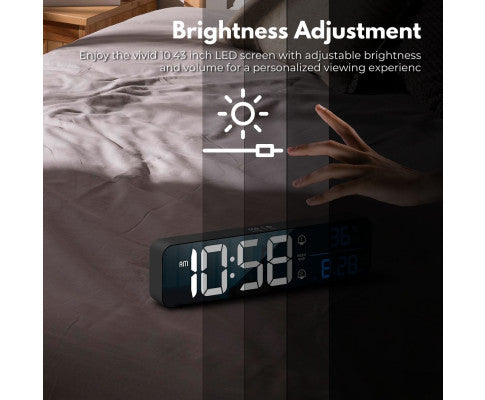 Digital Clock Mirrored Black - GO-CK-103-FKT