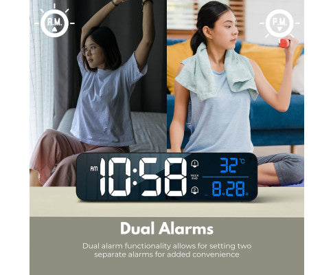 Digital Clock Mirrored Black - GO-CK-103-FKT