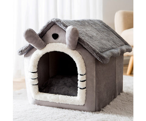 Small Dog House Bed Portable Cat Bed Removable Cushion Cat Cave, Foldable Pets Puppy Kitten Rabbit