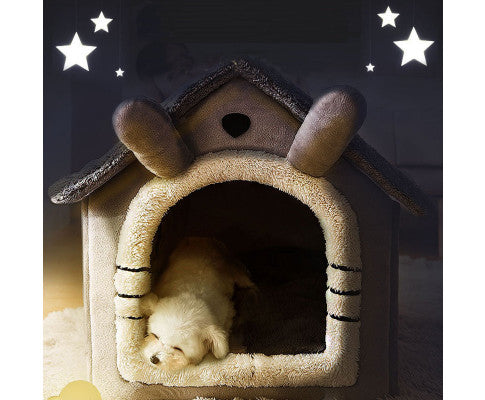 Small Dog House Bed Portable Cat Bed Removable Cushion Cat Cave, Foldable Pets Puppy Kitten Rabbit