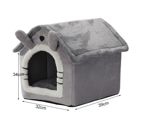 Small Dog House Bed Portable Cat Bed Removable Cushion Cat Cave, Foldable Pets Puppy Kitten Rabbit