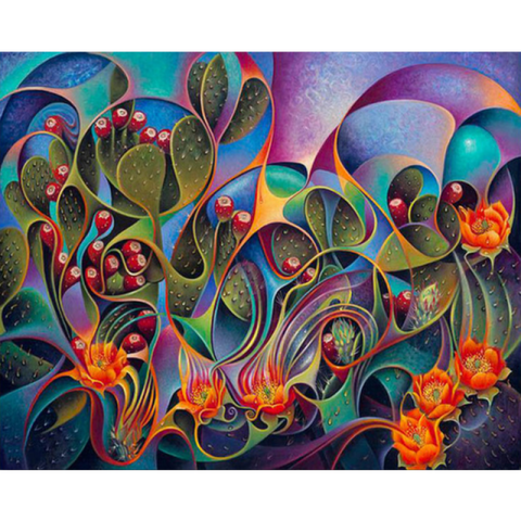 MODERN ART FLOWER ABSTRACT PATTERNS FULL DRILL 30x40