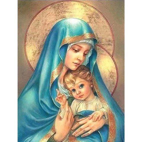 Full Drill VIRGIN AND CHILD RELIGION RHINESTONE ART 30x40