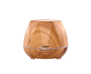 Devanti Ultrasonic Aroma Aromatherapy Diffuser Oil Electric LED Air Humidifier 400ml Light Wood