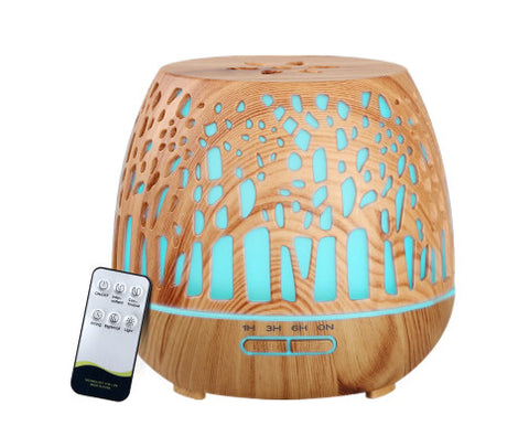 Devanti Aroma Diffuser Aromatherapy Humidifier Essential Oil Ultrasonic Cool Mist Wood Grain Remote Control 400ml