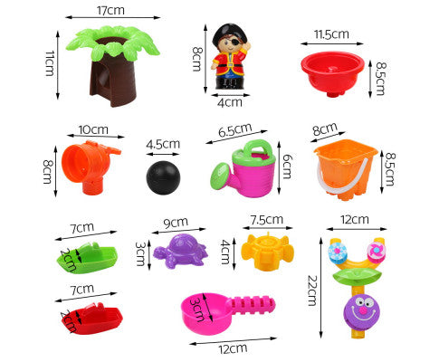 Keezi 20 Piece Kids Pirate Toy Set - Blue