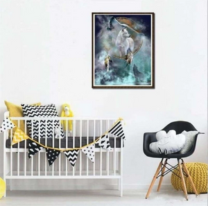 Most Popular Full Drill  5D DIY Diamond Painting Kits Dream Catcher Wolf 30X40