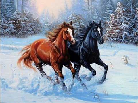 Mnp Dotz Full Drill - 5D DIY Diamond Mnp Dotz Winter Animal Running