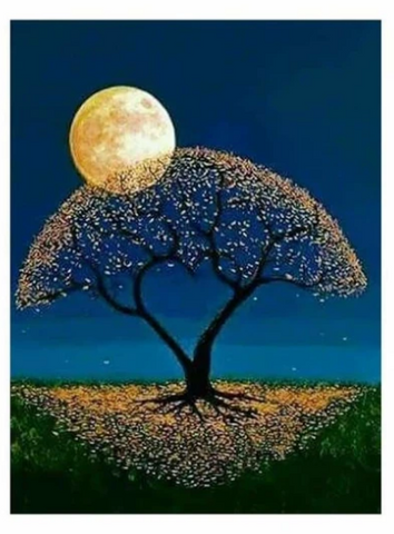 Full Drill 5D DIY Diamond Painting Kits Dream Trees In Night Sky 30x40