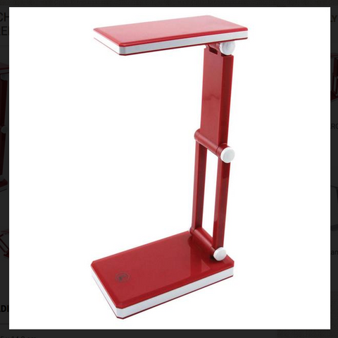 TRIUMPH  Folding LED Rechargeable Desk Lamp, Red