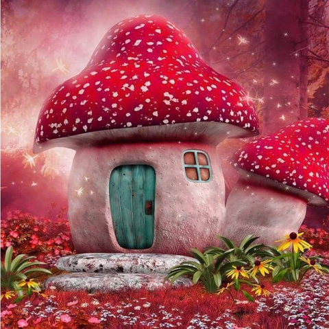 FULL DRILL 5D DIY DIAMOND PAINTING KITS FANTASY SPECIAL MAGIC FOREST MUSHROOM HOUSE