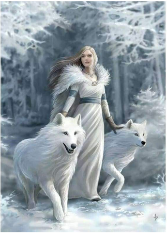 FULL DRILL 5D DIY DIAMOND PAINTING KITS WINTER BEAUTY AND ANIMAL WOLF