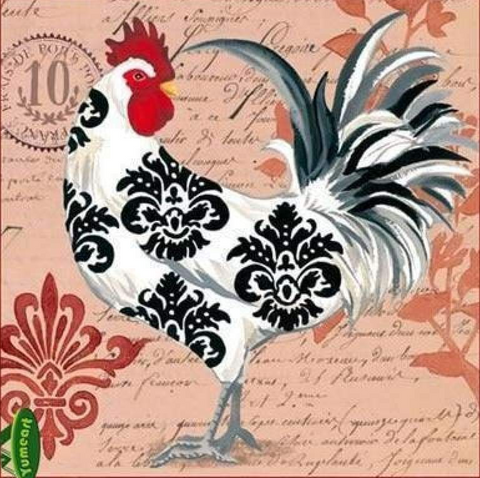 MODERN ART COCK FULL DRILL 5D DIY EMBROIDERY DIAMOND PAINTING KITS