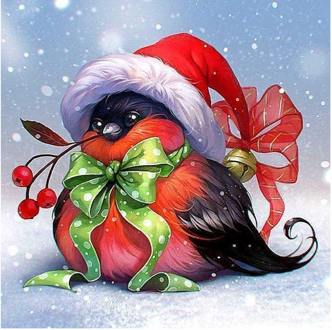 FULL DRILL 5D DIY DIAMOND PAINTING WINTER CHRISTMAS BIRD KITS UK