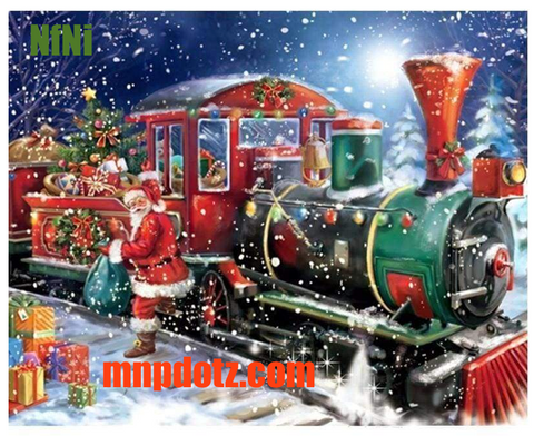 FULL DRILL 5D DIY DIAMOND PAINTING KITS CHRISTMAS SANTA CLAUS TRAIN