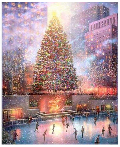 FULL DRILL 5D DIY DIAMOND PAINTING KITS DREAM HAPPY CHRISTMAS TREE VILLAGE