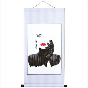Diamond Dotz Scroll Kit LADY IN BLACK, 48.5cm x 97cm