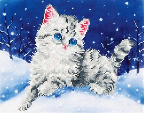 Diamond Dotz Kit KITTEN in THE SNOW 35.5 x 27.9cm