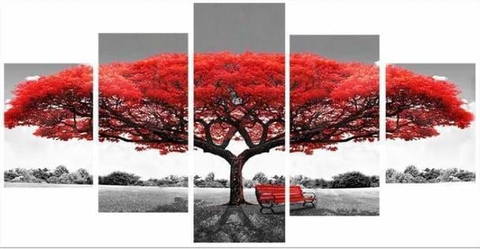 FULL DRILL 5D DIY DIAMOND PAINTING KITS MULTI PANEL LANDSCAPE TREE