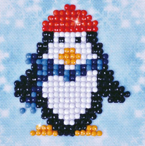 DIAMOND Embroidery Facet Art Kit 4.75" x 4.75"- PENGUin WADDLE