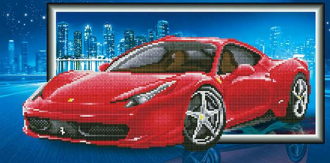 Diamond Dotz Kit VROOM - 62 x 32cm RED