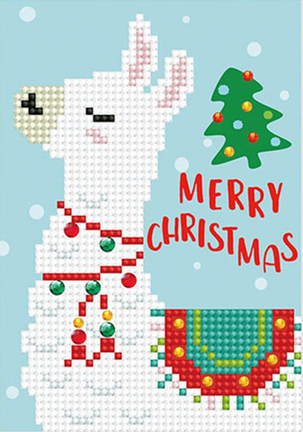 Diamond Dotz Card Kit, MERRY CHRISTMAS LLAMA - 12.6 x 17.7cm