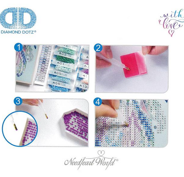Diamond Dotz Card Kit, THANK YOU HEART - 12.6 x 17.7cm