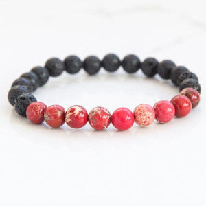 Red Jasper & Lava Stone diffuser bracelet