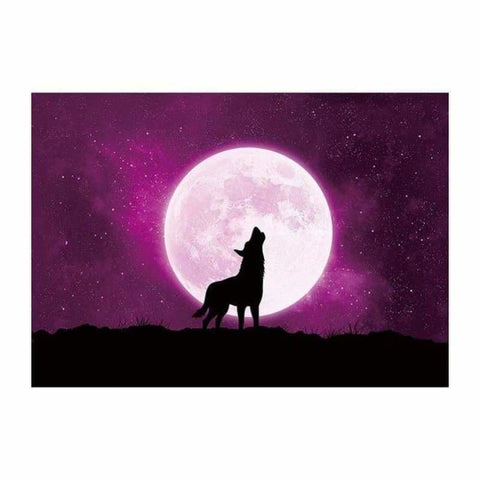 FULL DRILL - 5D DIY DIAMOND PAINTING KITS DREAM MOON WOLF STARRY SKY 30x40