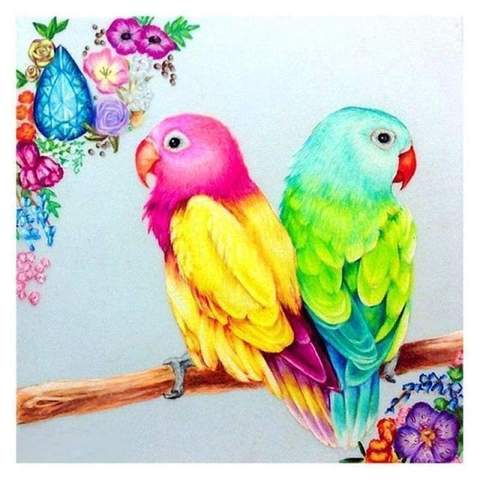 FULL DRILL 5D DIY MNP DOTZ DIAMOND PAINTING KITS CARTOON BIRDS ON BRANCH