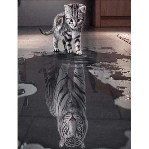 CAT OR TIGER 2- FULL DRILL DIAMOND PAINTING kit 30x40