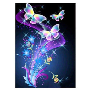 FULL DRILL - 5D DIY DIAMOND PAINTING KITS DREAM COLORFUL BUTTERFLY FLOWER 20x30
