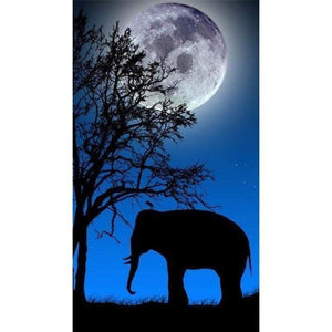 DREAM NIGHT SKY MOON ELEPHANT FULL DRILL - 5D DIY DIAMOND PAINTING KITS