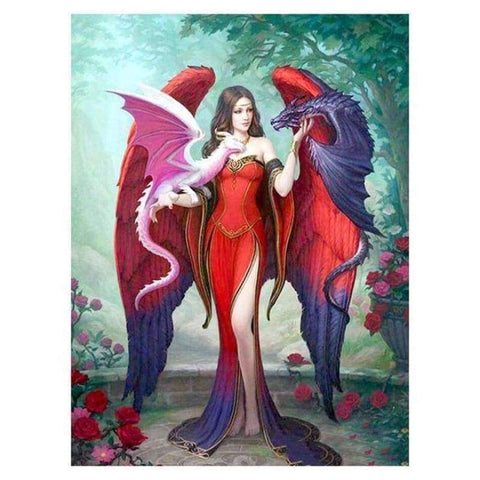 FULL DRILL - 5D DIY DIAMOND PAINTING KITS CARTOON FANTASY THE BEAUTY AND DRAGONS