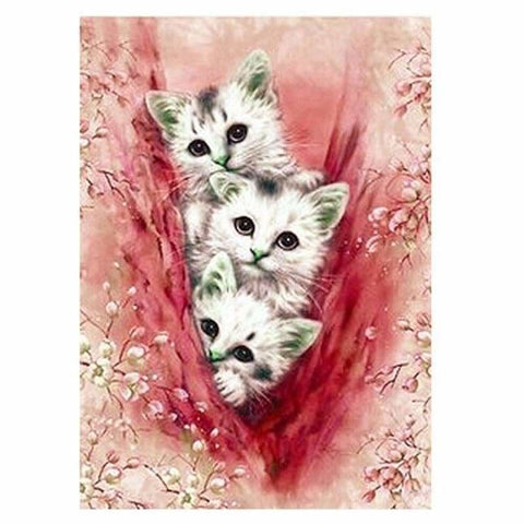FULL DRILL 5D DIAMOND PAINTING KITS CUTE CATS BABY