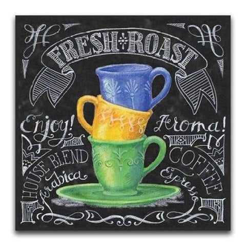 FULL DRILL 5D DIY DIAMOND PAINTING KITS BLACKBOARD COLORFUL CUP 30x30