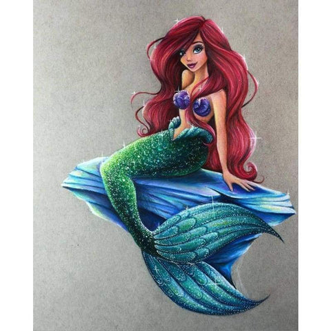FULL DRILL - 5D DIY DIAMOND PAINTING KITS CARTOON MERMAID PRINCESS 30x40